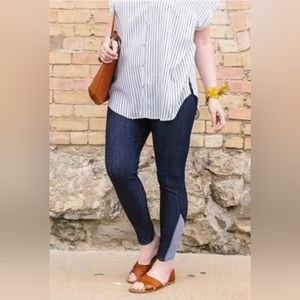 AGNES & DORA Knit Jeggings Dark blue with light blue Mesh size small with‎ tags